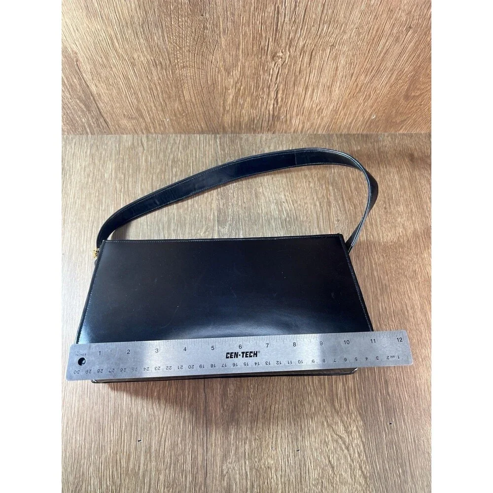 Vintage Kam Lung Co. Leather Wares Manufacturer Black Handbag